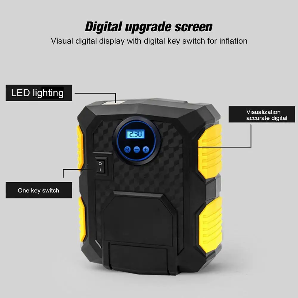 Цифровой насос для шин DC 12 В автомобильный портативный воздушный компрессор 100 PSI