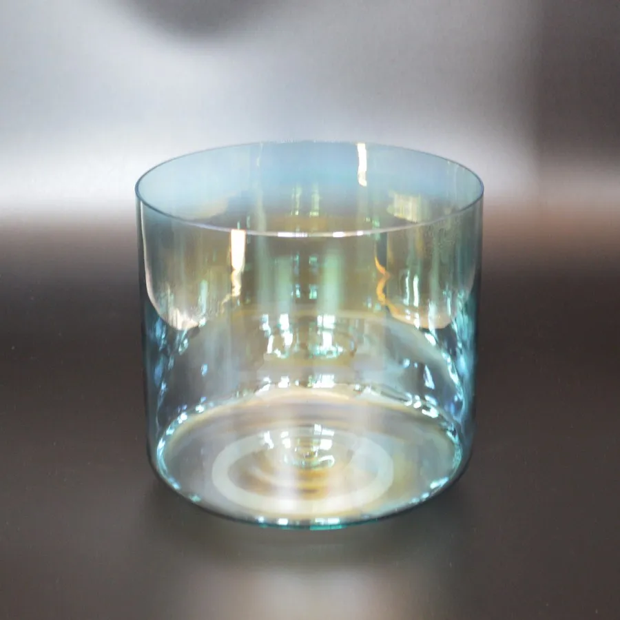 HF 9 дюймов 432 Гц C Note зеленая космическая Хрустальная Поющая чаша с градиентной