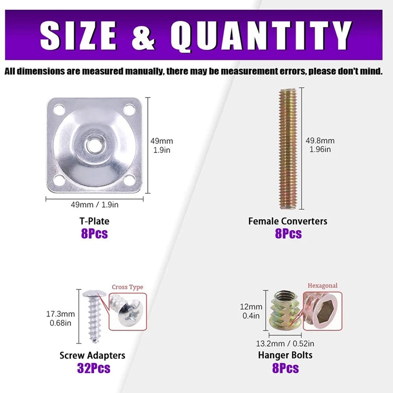 Акция! 8 комплектов крепежных пластин с болтами-вешалками винты крепежные