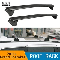 for jeep grand cherokee 2010 2019 roof bar car special aluminum alloy belt lock led lamp roof luggage wk2 srt 8 steel rails