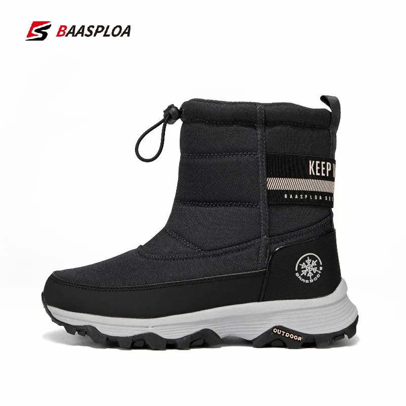 

Baasploa 2021 Women Winter Shoes Waterproof Warm Sneakers Non-Slip Men Walking Hiking Shoes Non-Slip Wear-Resistant White Boots