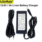 Зарядное устройство Liitokala, 12,6 в, 3 А, для литиевых аккумуляторов 3 серии, 12 В, зарядное устройство постоянного тока 5,5*2,1 мм + шнур питания переменного тока США, ЕС