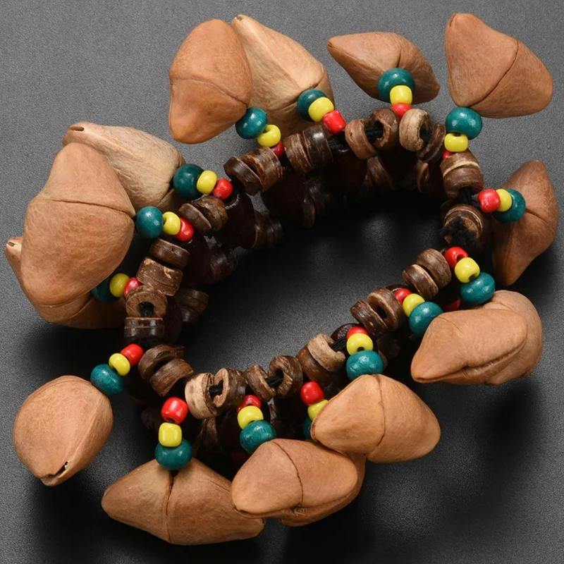 

Handmade Nuts Shell Bracelet Handbell for Djembe African Drum Conga Percussion Accessories