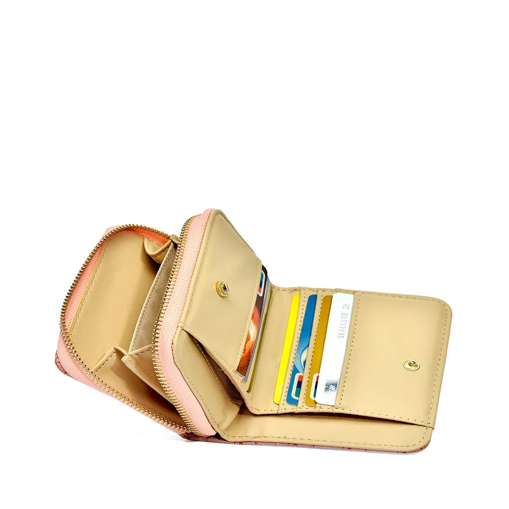 Розовый женский кошелек новый короткий для отдыха большой емкости lykj yx|Клатчи| |