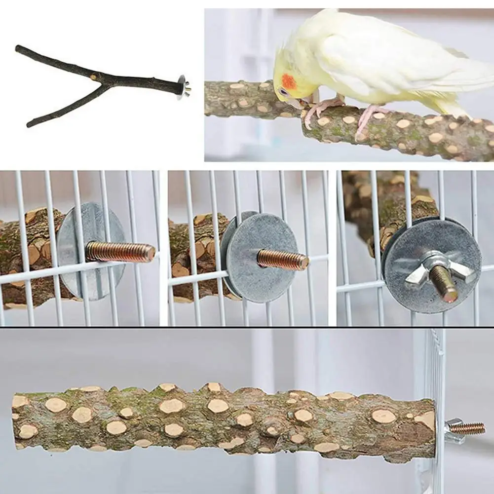 

Bird Cage Toy Kit Pet Parrot Bird Standing Stick Wood Parrot Perch Platform Bird Swing Parakeet Perches Bite Claw Grinding Toy