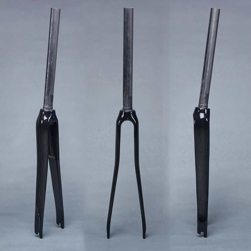 Без логотипа глянцевая вилка из углеродного волокна дорожный велосипед