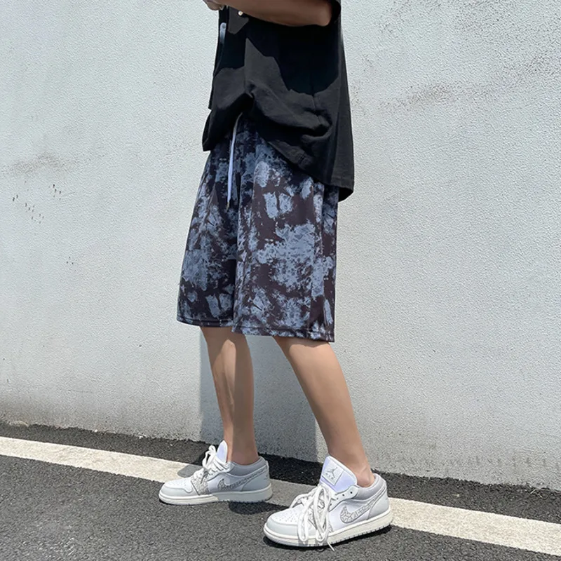 

Summer Thin Shorts Men's Fashion Printed Casual Shorts Men Streetwear Loose Hip-hop Tie-dye Shorts Mens Beach Shorts M-3XL