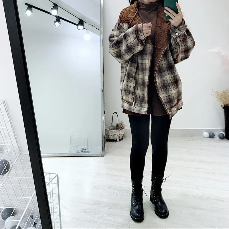 2019 зимнее женское пальто в стиле ретро теплое из овечьей шерсти женская модная