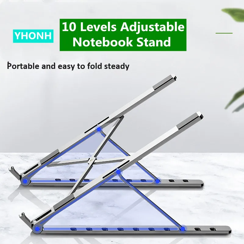 Suporte do Portátil para Macbook Dobrável de Alumínio Suporte de Mesa Portátil Estilo Ajustável Desktop Notebook Pro ar x