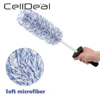 microfiber car wheel brush car cleaning non slip long handle easy to clean rims spokes wheel barrel brake caliper care washing