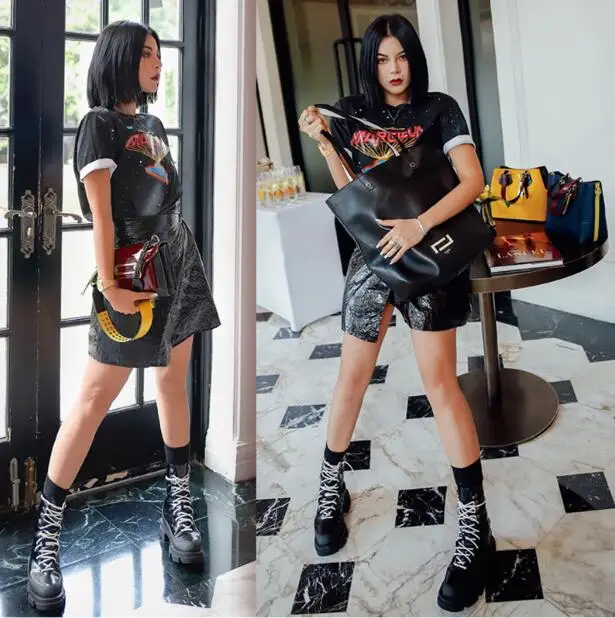 Murah 2019 Gaya Baru Hitam Buty Damskie Wanita Musim Gugur Dan Musim Dingin Martin Boots Wanita Gaya Inggris Modis Tebal Sole Sepatu