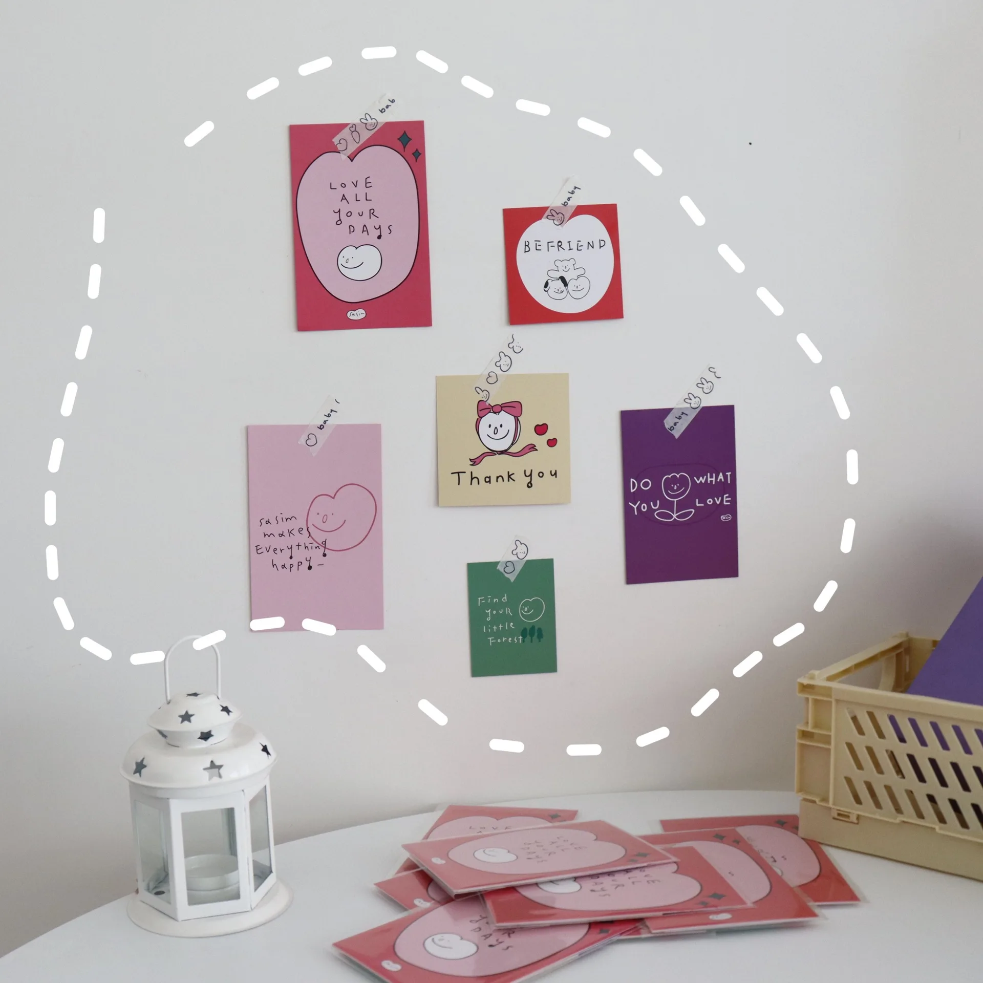 

Ins Tulip Series Decorative Card 6 Sheets â€‹Double Sided Postcard Diy Wall Sticker Small Poster Photo Props Thanks Greeting Cards