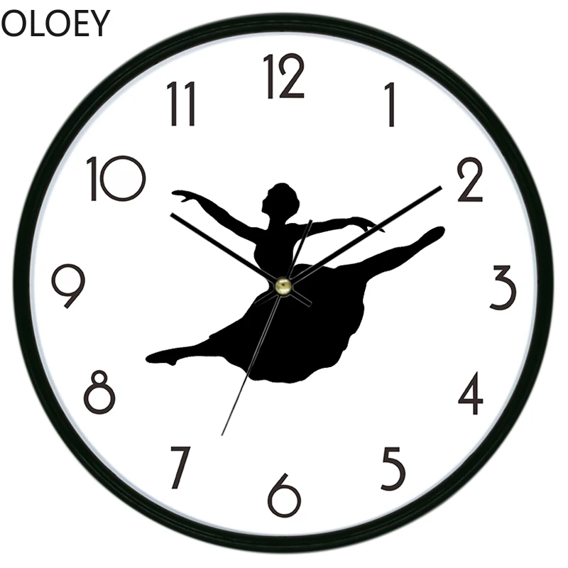 Современные большие настенные часы танцевальные бесшумные для йоги зала детские