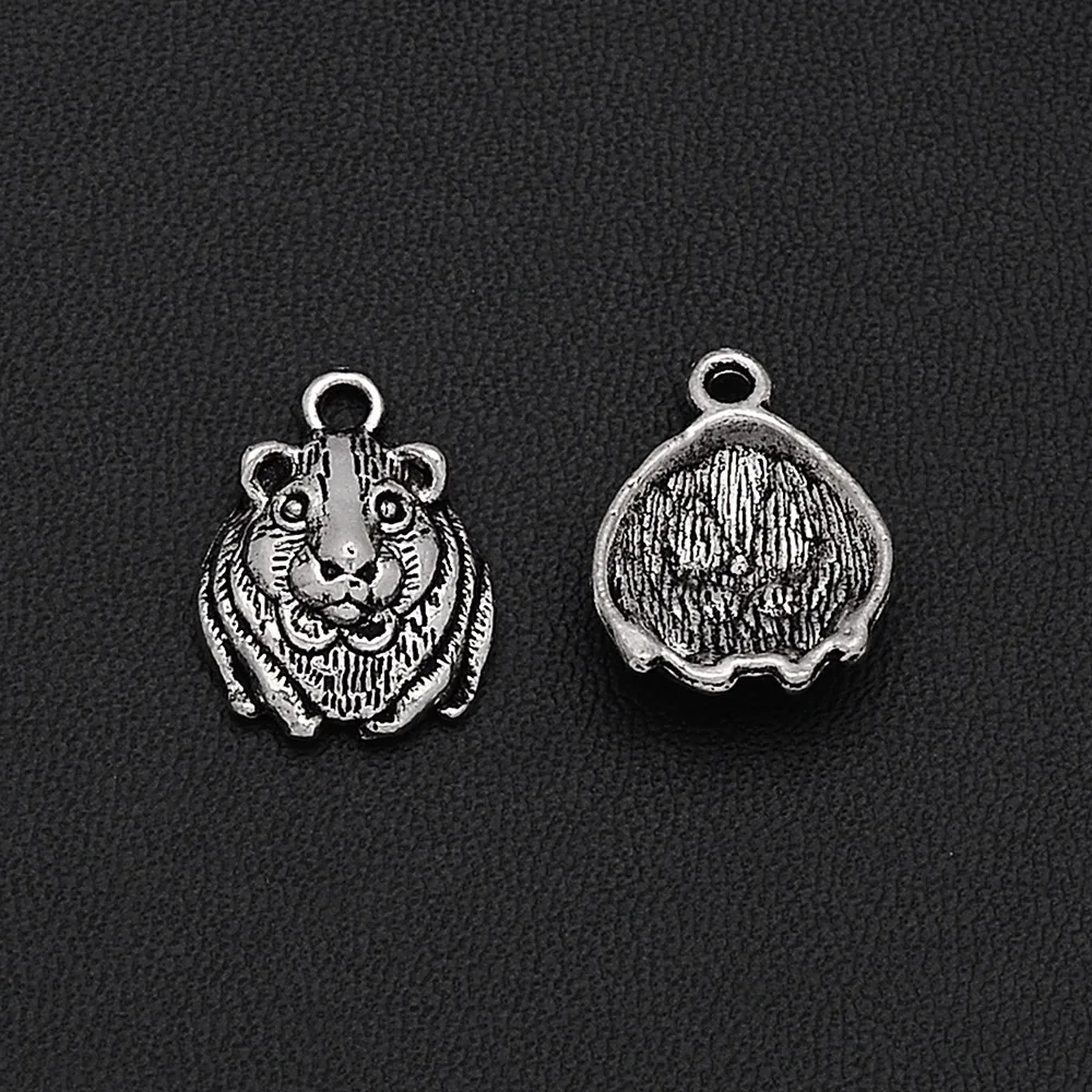 12 шт./лот 14x18 мм Античная Посеребренная Подвеска морская свинка Милая животная