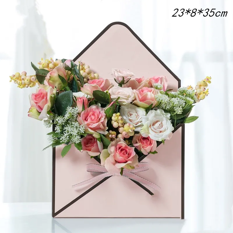 1 шт Конверт Сумочка Цветочная коробка 23*8*35 см ручная Складная Цветочная коробка цветочный магазин свадебные упаковочные материалы Поставки