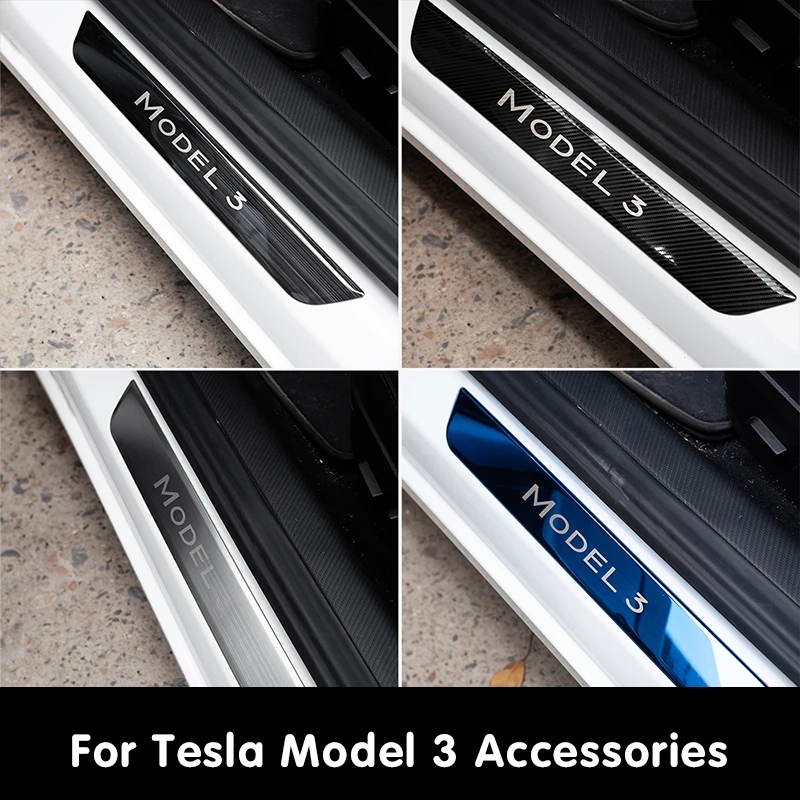Защитная полоса для педали Tesla Model 3 2017 2020 декоративная Накладка на порог защитные