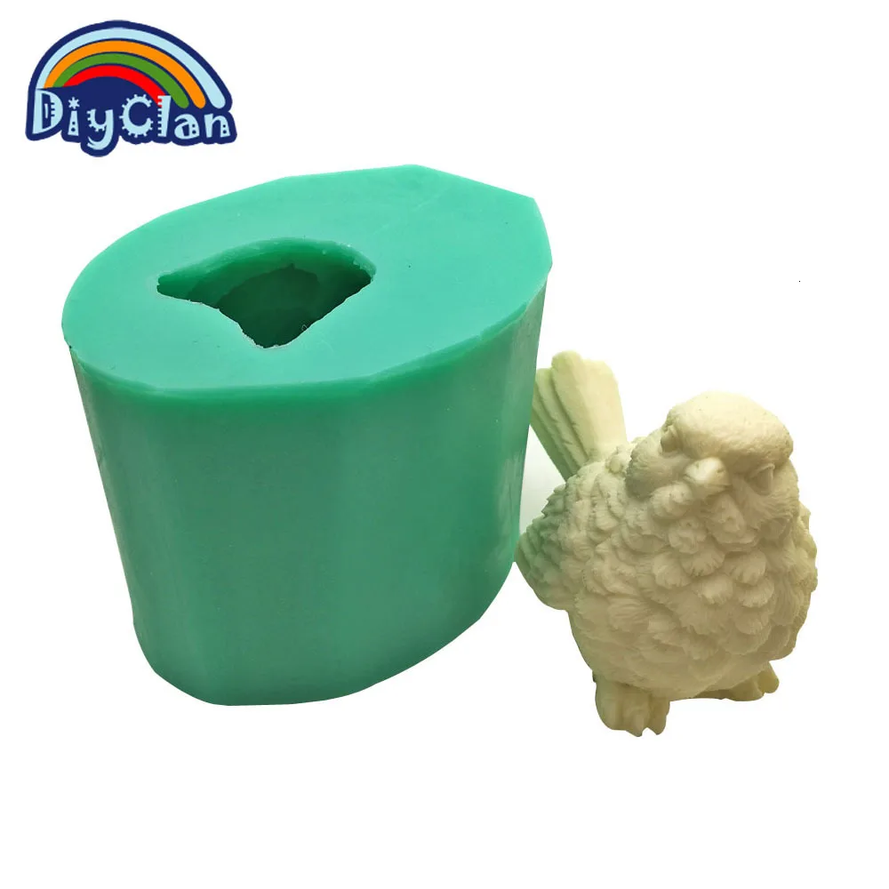 Силиконовые Формочки в виде птиц для торта верхнее украшение для 3D кукушка мыло формы соль Скульптура льда Скульптура шоколад Воробей пресс-форм S0124XN