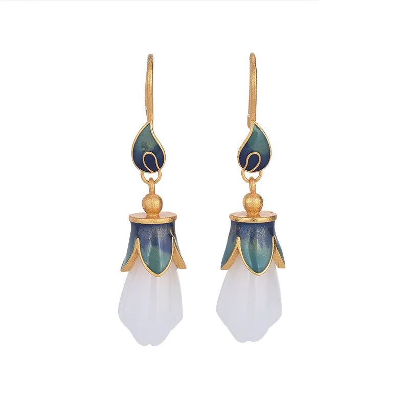 

Retro Flower Dangle Earrings for Women Elegant Palace Ethnic Dating Chinese Fashion Jewelry Trend Wholesale Boucle Oreille Femme