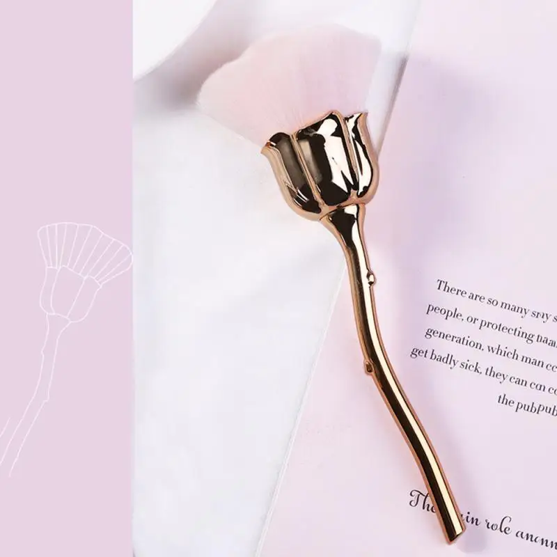 Роза ногтей средство для снятия пудры щеточка чистки розовое Форма