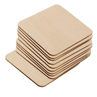 10 pcsset wooden square blank coasters diy unfinished wood craft blanks for adult and kids gift home party decor