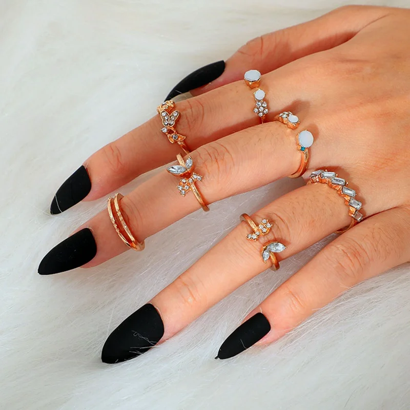 7 шт./компл. для женщин Бабочка Луна Звезды с цветочным рисунком в стиле Бохо