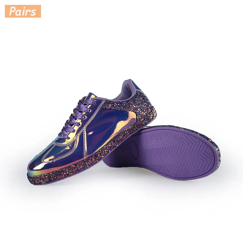 Женские кроссовки золотистые блестящие Блестящие модные повседневные туфли