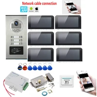 wired wifi 7 inch video door phone doorbell intercom system 26 monitor rfid night vision camera app remote control
