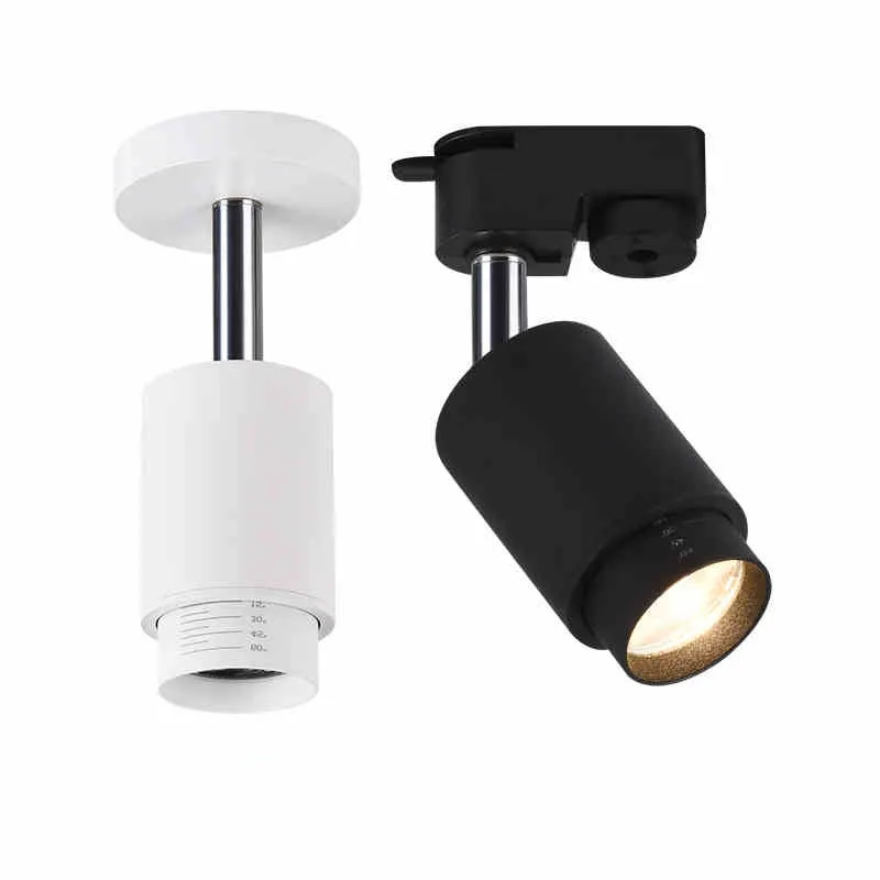 

LED Track Lights 3W 5W 7W AC220V Zoom Surface Mounted LED Cob Ceiling Focus Clothing Adjustable15-60 Angle Store Rail SpotLights