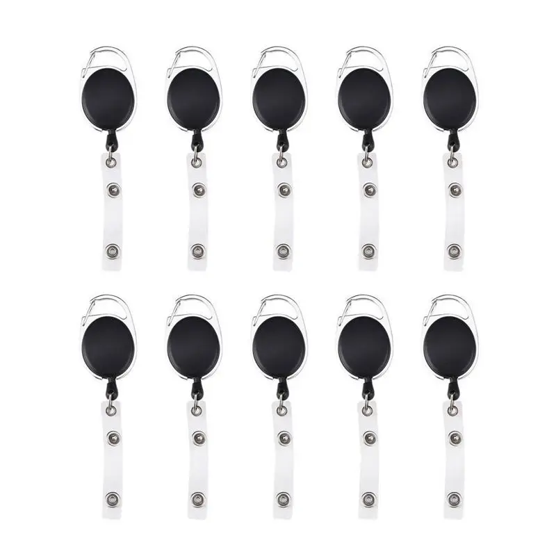 10 шт. выдвижной значок катушка с карабином Зажим для ремня и кольцо ключей ID карты