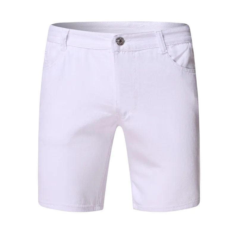 

Mens White Straight Denim Shorts 2020 New Summer Fashion Short Jeans Casual Solid Color Short Pants Streetwear Hip Hop Jeans