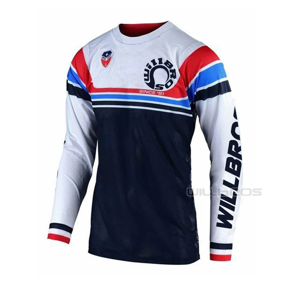 

Motocross Scooter T-shirt Willbros MX SE AIR SECA Jersey Motorbike Street Moto Racing Long Sleeve