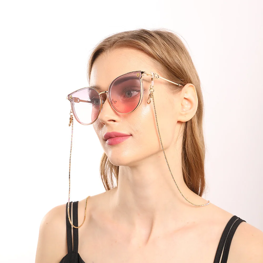 Цепочка для очков со стразами модная и простая цепочка с блестящими захвата