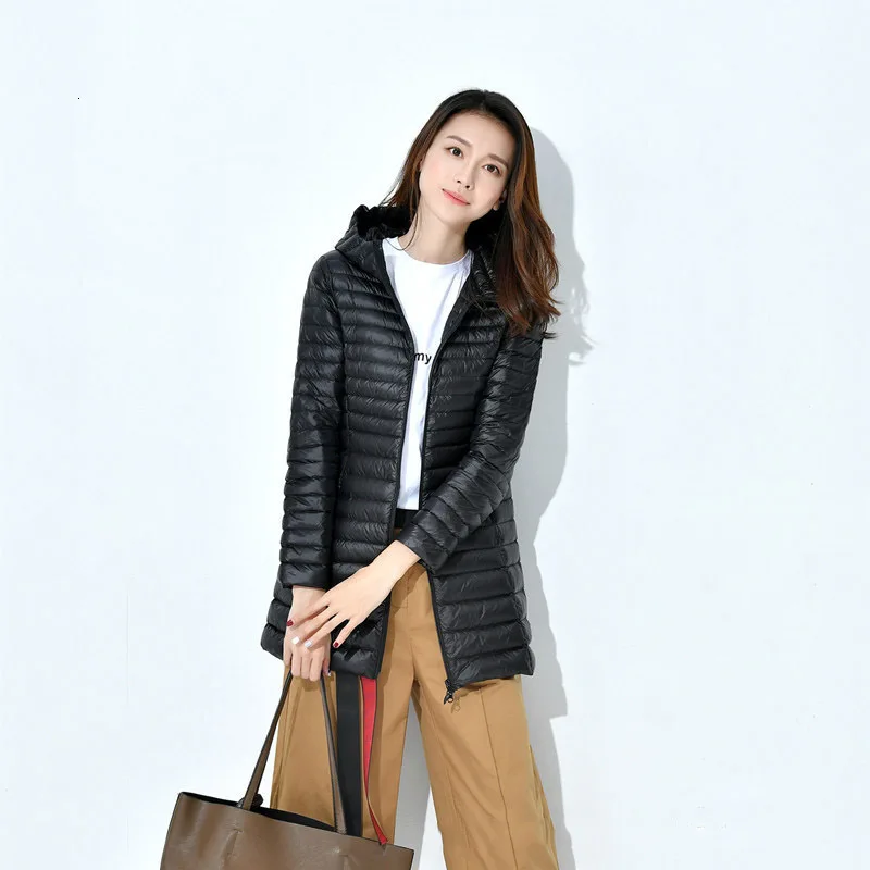 Длинная парка на утином пуху 4XL теплая куртка с перьями для женщин зимнее пальто