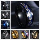 Реальный 316L нержавеющая сталь один норвежский амулет Руна цепь Мужчины ювелирные изделия кольцо Мода слова кольца ювелирные изделия с разноцветными шнурками Цвет