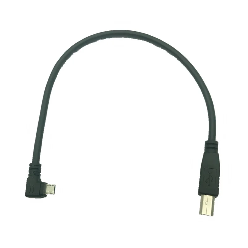 

30cm Right Left Angled 90 Degree Micro USB OTG to Standard B male Type Printer Scanner Hard Disk Cable 0.3m