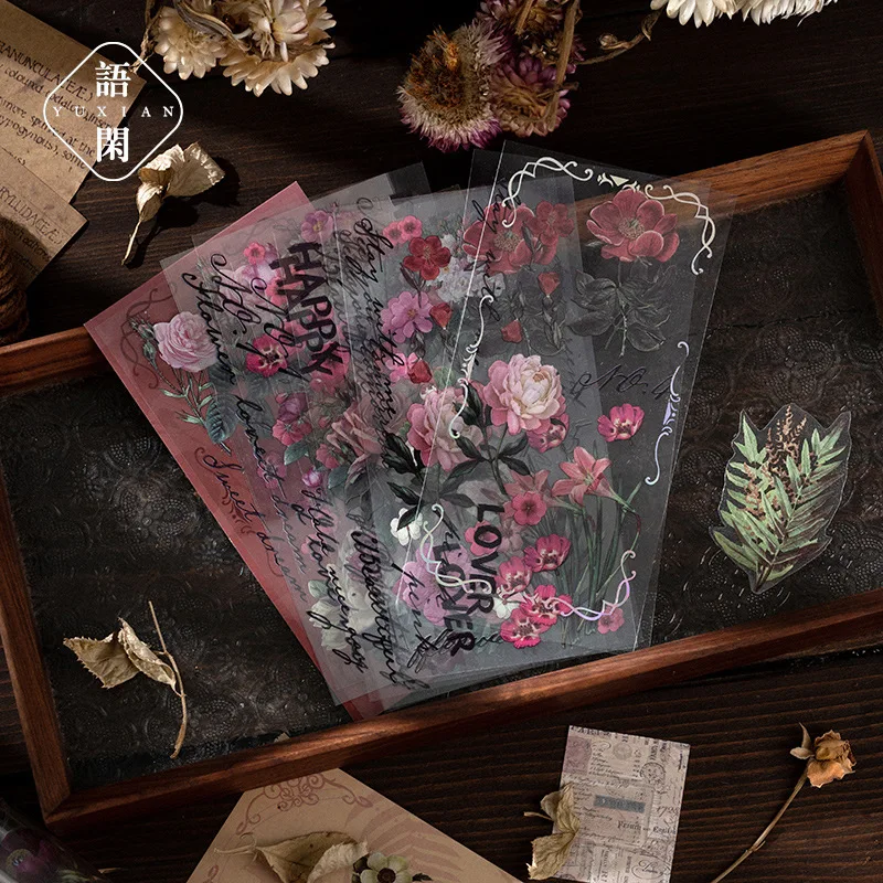 

Наклейки прозрачные водостойкие для скрапбукинга, 13 листов/упаковка