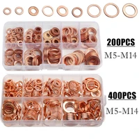 400200pcs m5 m14 f copper sealing solid gasket washer sump plug oil for boat crush flat seal ring tool hardware accessories