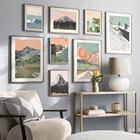 Настенная живопись, пейзаж, холст, Постер, путешествия, солнце, гора Fuji, Япония, большая картина Sur, Скандинавское украшение, картина, домашний декор