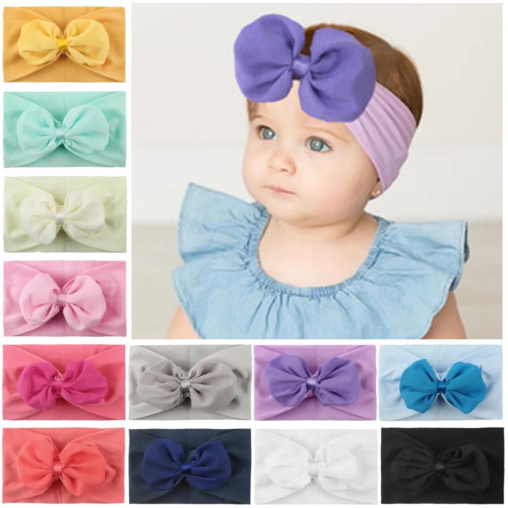 

New Product Soft Children's Headband Nylon Hair Accessories Bowknot Flower Headband Baby Hair Accessories Cute Princess Headband