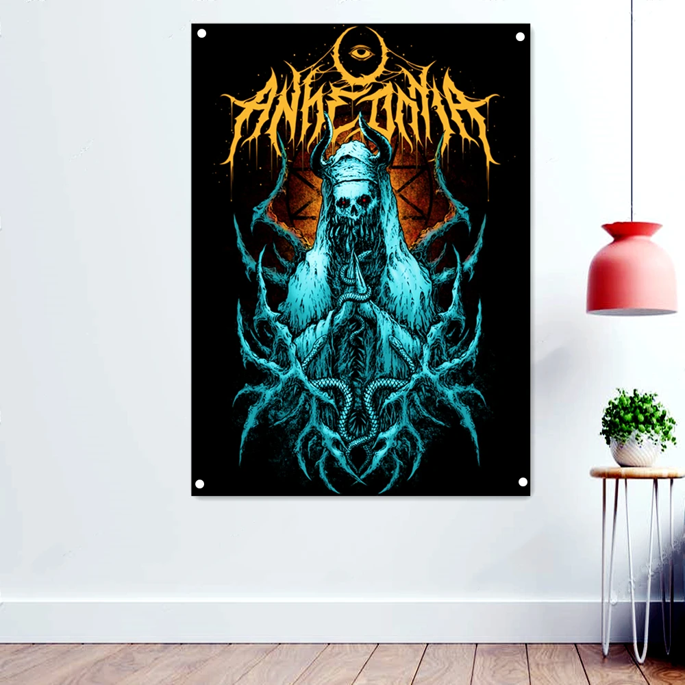 

Priest Heavy Metal Art Poster Banners Rock Band Flag Macabre Tattoos Art illustration Wall Hanging Bar Cafe Home Decoration Gift