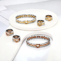 stylish transparent heart stainless steel bracelets ring for choice