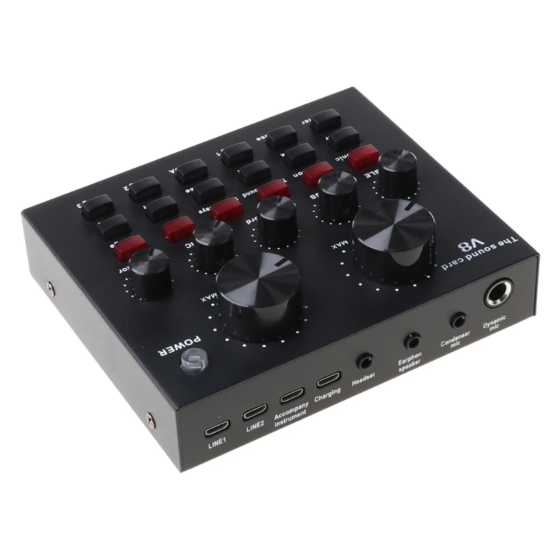 

V8 Live Sound Card Voice Changer Multiple Funny Sound Effects for Phone Computer Voice Chatting