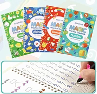 4 books reusable copybook for calligraphy learn alphabet painting arithmetic math children handwriting practice books montessori