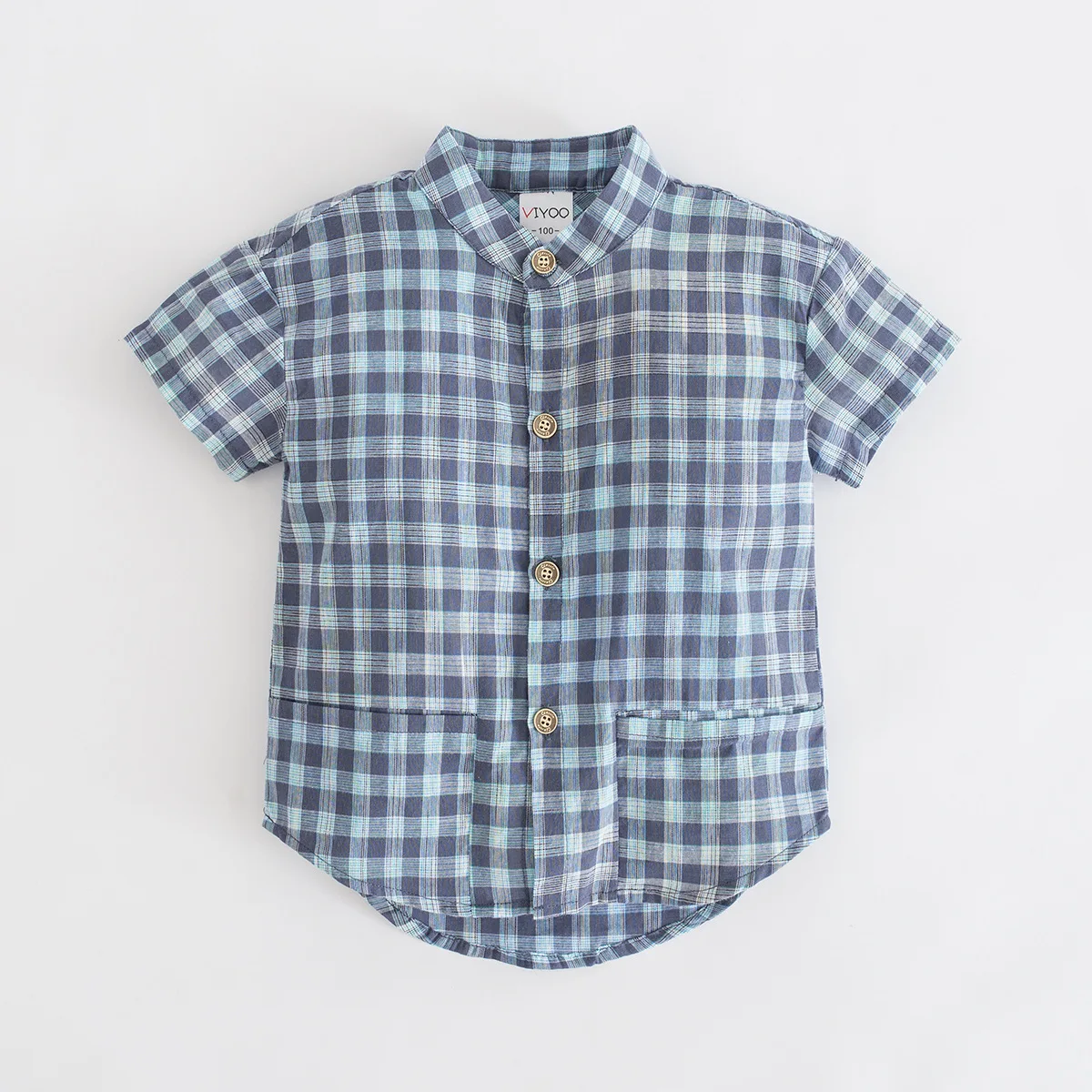 Летние рубашки для маленьких мальчиков модные клетчатые Детские дикая одежда с