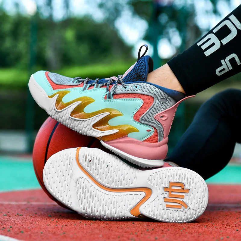 

Men's Actual Basketball Shoes Non-slip Shock Absorption Sports Shoes Outdoor Breathable High-top Sports Basketball Shoes