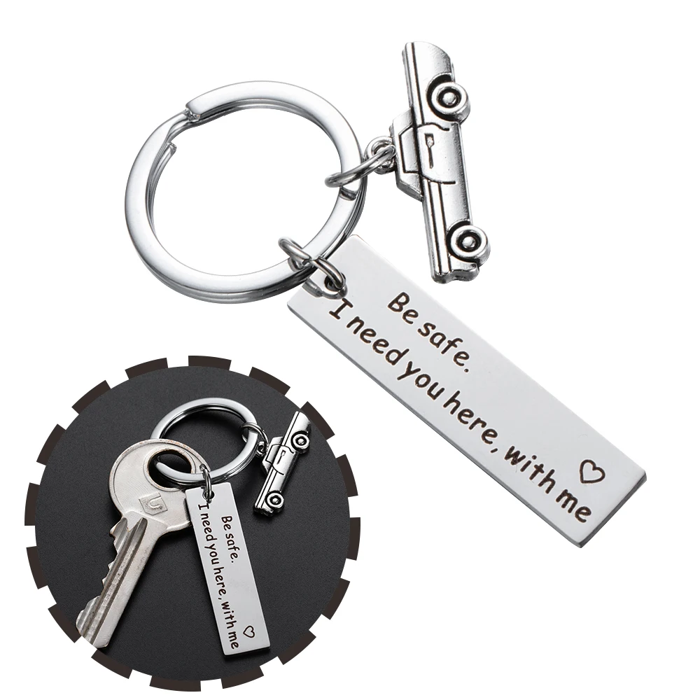 Роскошный индивидуальный брелок с гравировкой для ключей пара из нержавеющей