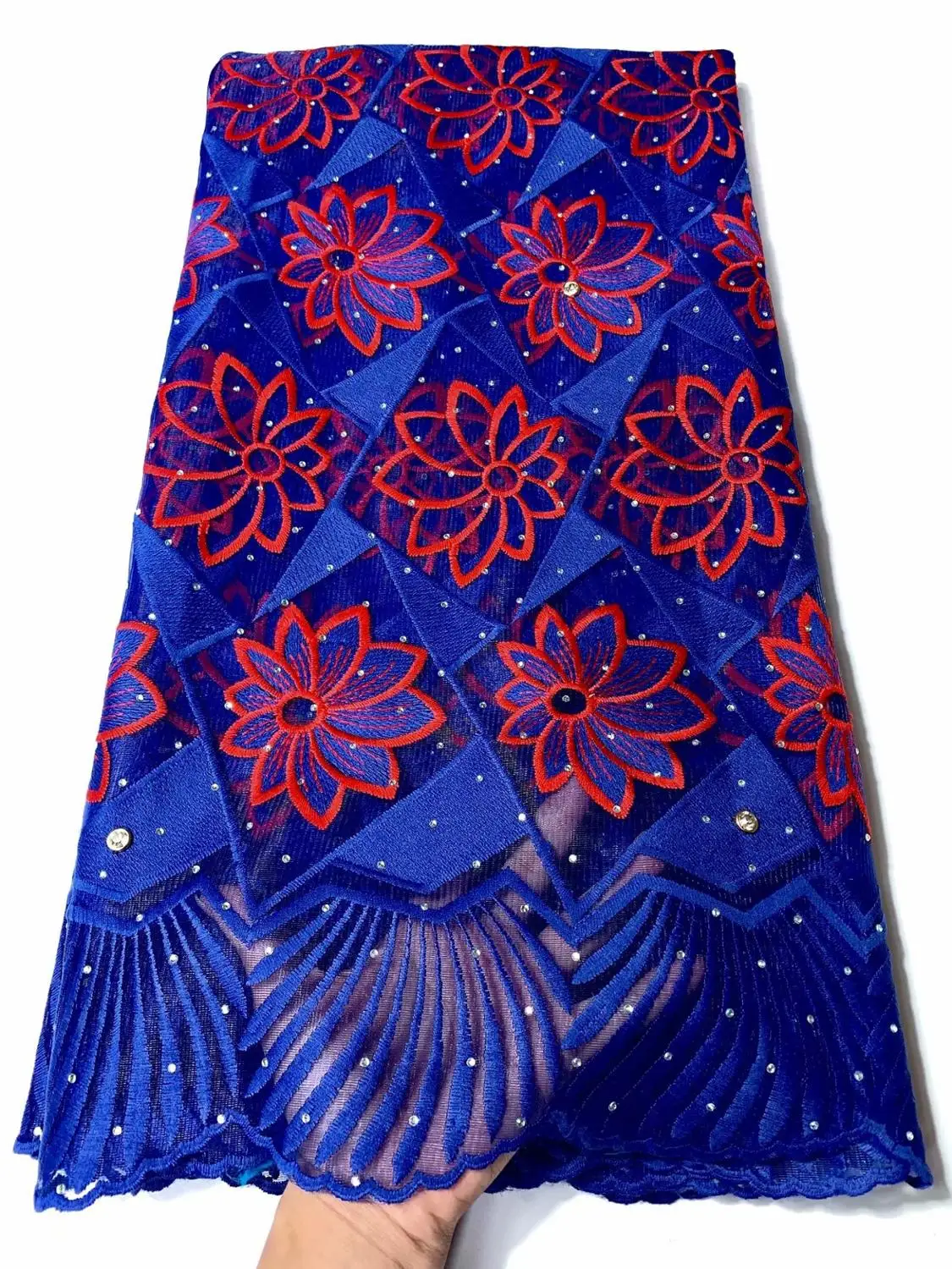 Хлопковая кружевная ткань высокого качества швейцарская вуаль кружево с камнями