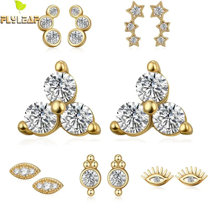 Форзац кубический цирконий геометрической формы 14 К золото 100% 925 пробы