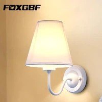 foxgbf canvas craft wall lamp e27 bulb lamp ac220v wall lamp can replace hotel bedroom bedside lamp living room modern wall lamp