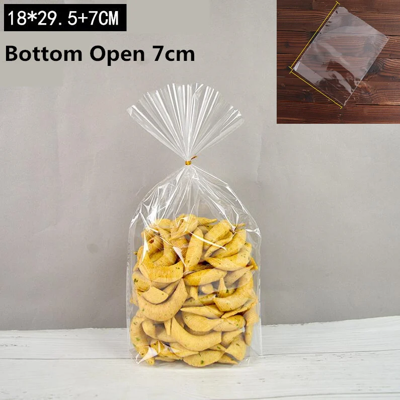 Clear 18x29.5cm LBSISI Life 100 шт пластиковые пакеты, прозрачный пакет для тостов, хлеба, Мягкая матовая упаковка для еды, для выпечки, для рождественской вечеринки - Цвет: Clear 18x29.5cm